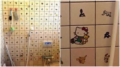 日本鐵粉打造「寶可夢圖鑑浴室」　眼尖網友：有怪物混進來了！
