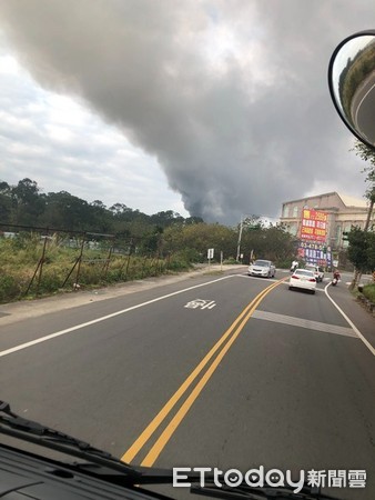 ▲桃園楊梅區塑膠回收廠大火。