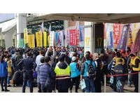 聲援機師工會罷工。（圖／記者呂佳賢攝）