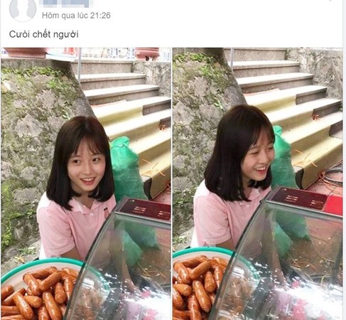 ▲▼越南一名學生妹賣香腸時，因擁有天使般的清純甜笑而爆紅。（圖／翻攝自soha.vn）