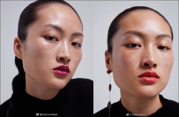 ▲▼ZARA廣告模特兒李靜雯的照片，因為滿臉雀斑掀起辱華風波。（圖／翻攝自微博）