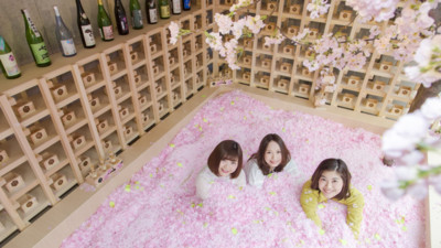 粉紅襲來！東京酒吧限定「櫻花浴」　灑滿120萬片浪漫櫻花瓣