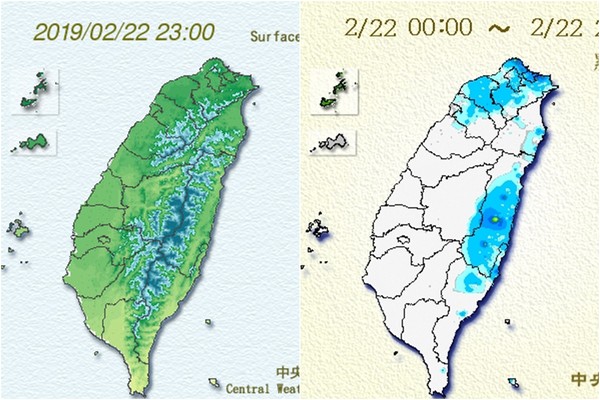 ▲▼ 冷氣團＋大雨報到！北台狂降到12℃有感急凍　「全台變天」冷3天。（圖／中央氣象局）