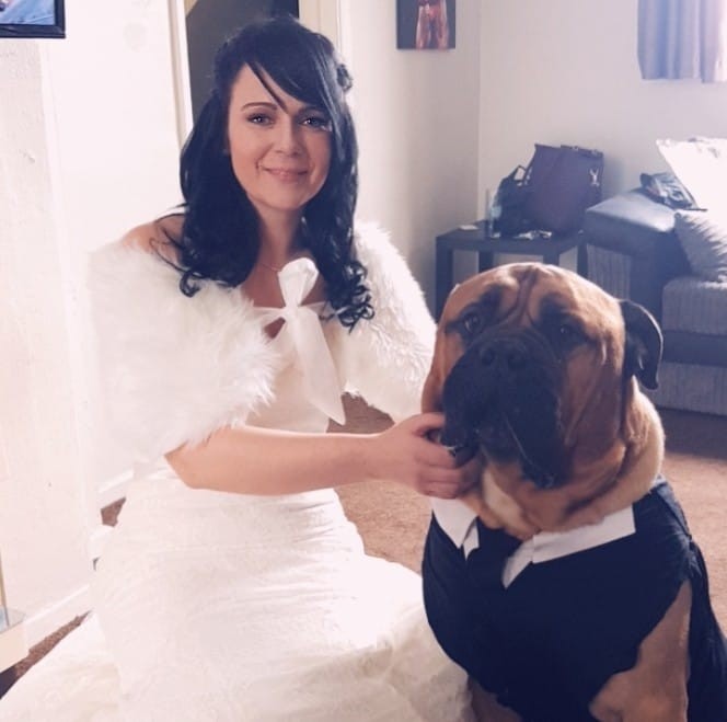 罹癌狗狗剩4個月生命！新娘排除萬難提前婚期　只為了讓愛犬參加婚禮（圖／FB@Estelle Harris）