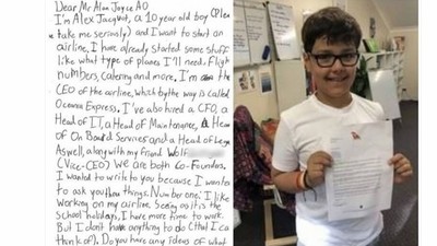 10歲小男孩「認真想開航空公司」　澳航CEO一封回信成了公關經典
