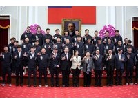 總統接見「2018年中華職棒總冠軍Lamigo桃猿隊」。（圖／記者屠惠剛攝）
