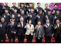 總統接見「2018年中華職棒總冠軍Lamigo桃猿隊」。（圖／記者屠惠剛攝）