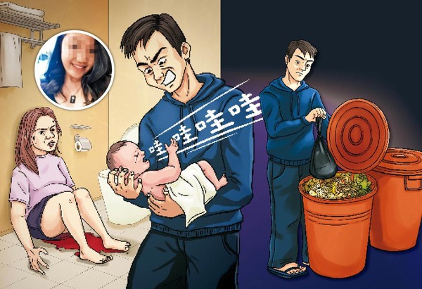 ▲▼ 新加坡情侶生女嬰丟廚餘桶。(圖/鏡週刊)
