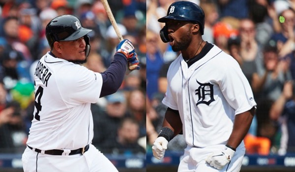 ▲▼卡布雷拉(Miguel Cabrera)、老虎新秀史都華(Christin Stewart)(圖/路透)