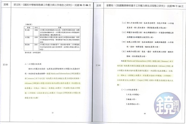 輔大教育學院院長曾慶裕的論文多處與妻子梁玉秋論文雷同。(讀者提供)2/9