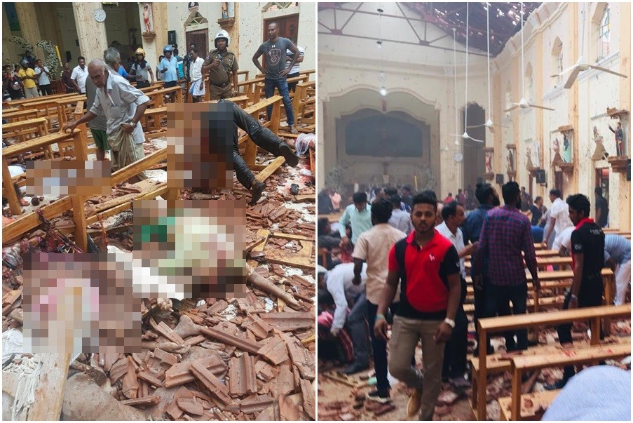 ▲斯里蘭卡首都可倫坡（Colombo）連環爆炸案現場畫面。（圖／翻攝自AaryanDineshK推特）