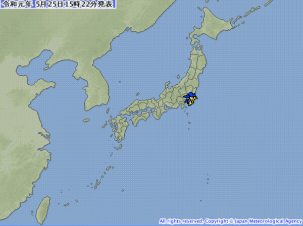 ▲▼ 日本25日地震。（圖／翻攝自日本氣象廳官網）