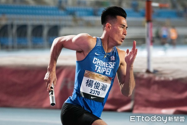 ▲▼台灣國際田徑公開賽,男子400公尺接力決賽,楊俊瀚。（圖／記者季相儒攝） 