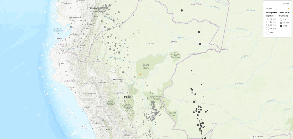 ▲▼秘魯北部規模8.0強震 至少1死11傷。（圖／翻攝美國地質調查所）