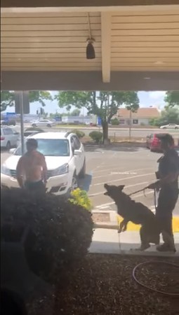 狂男威脅殺警犬，結果被咬。（圖／翻攝自Victor Alarcon臉書）