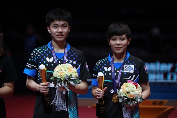 ▲中國桌賽，林昀儒／鄭怡靜混雙奪冠。（圖／取自ITTF）