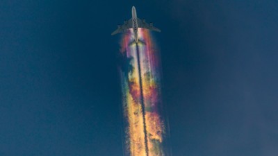 絕對0修圖！　天空出現絕美「彩虹飛機雲」　20歲德國攝影師巧手捕捉