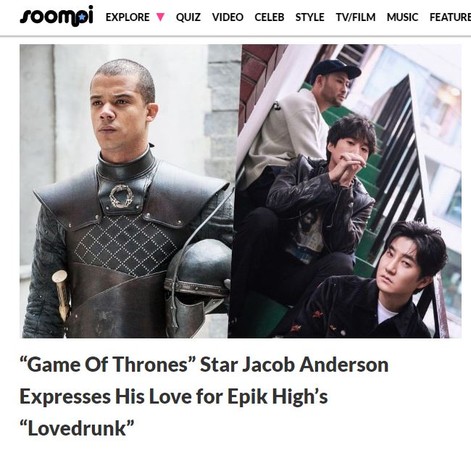 ▲英國演員Jacob Anderson喜歡韓團EPIK HIGH。（圖／翻攝自Soompi）