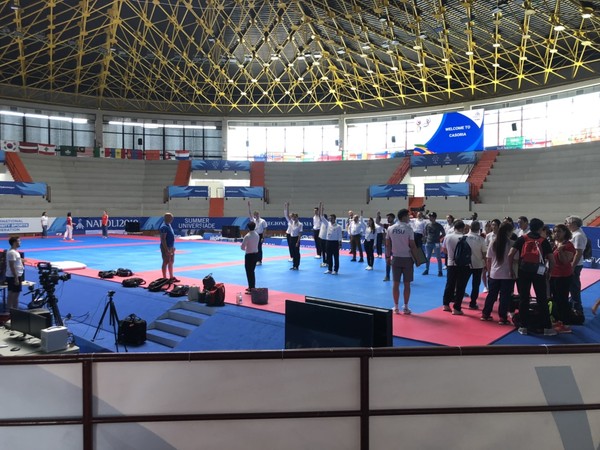 ▲▼ 世大運跆拳道品勢場地 。(圖/選手李晟綱提供)