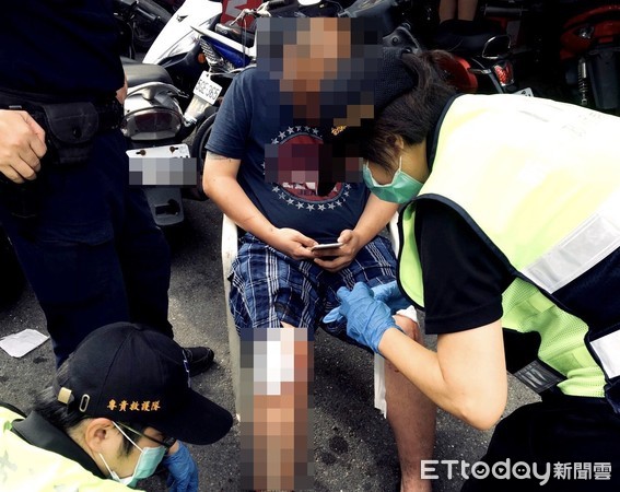 ▲▼新北板橋街頭生魚片刀亂砍,男身中數刀濺血 。(圖/記者陳以昇攝)