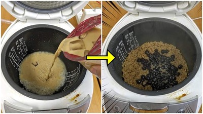 「波霸珍奶混白米」倒進飯鍋煮！15分鐘後…奶香濃厚、飯粒超Q彈