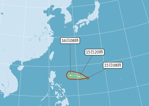 ▲▼熱帶性低氣壓可能生成丹娜絲颱風。（圖／中央氣象局）