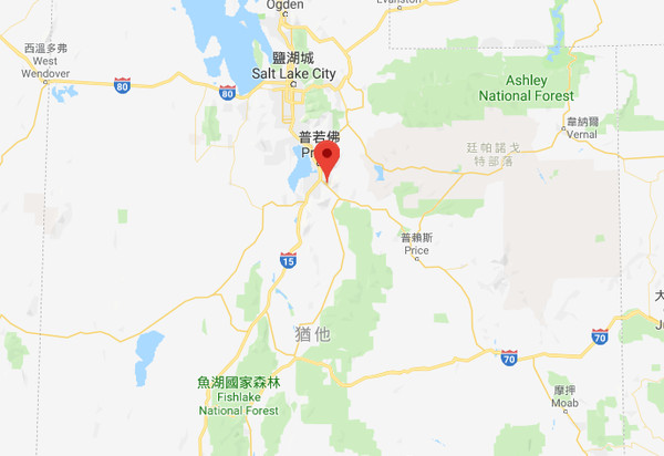 ▲位於猶他州（State of Utah）的西班牙福克峽谷（Spanish Fork Canyon）。（圖／翻攝自Google Map）