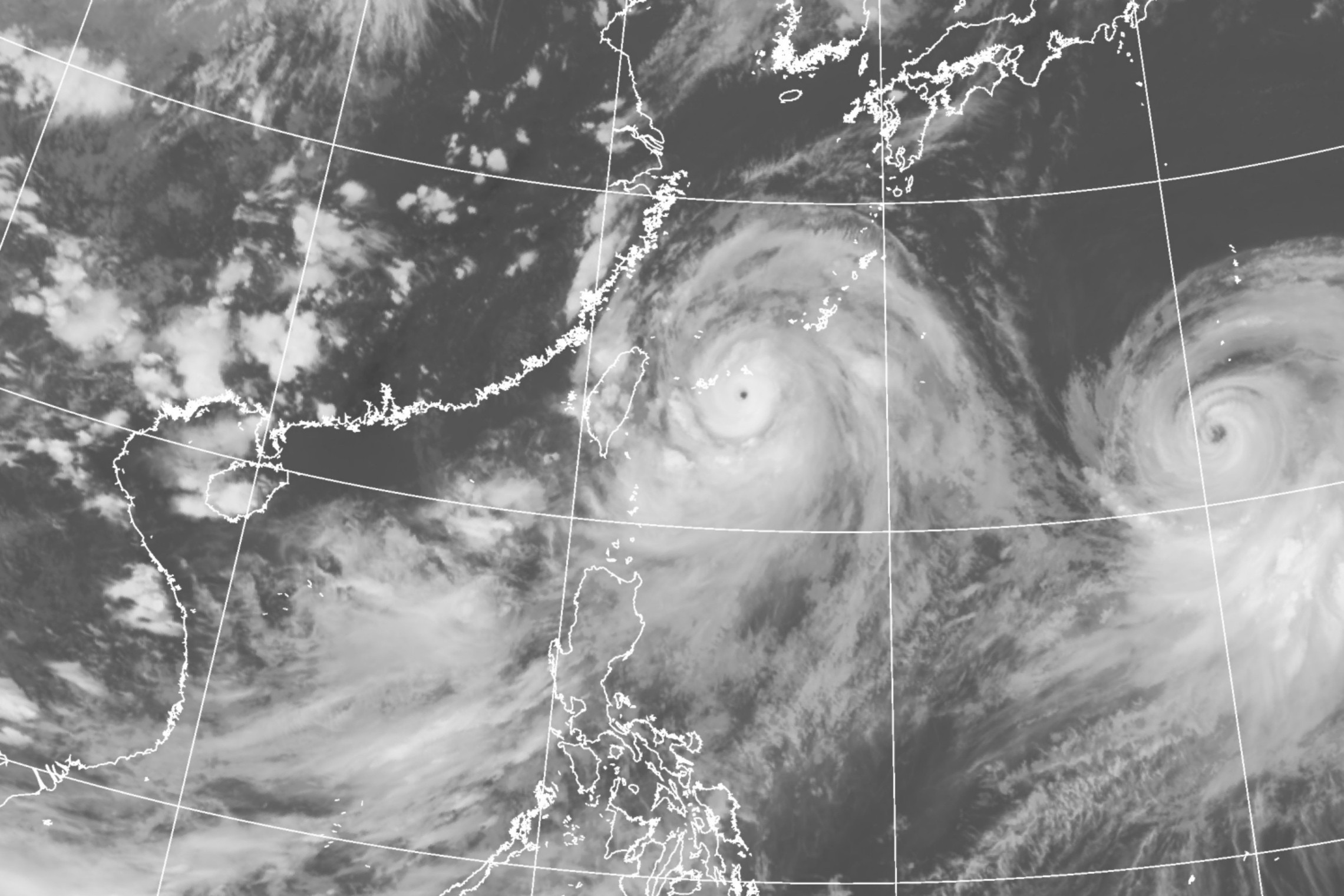 ▲強颱利奇馬衛星雲圖。（圖／中央氣象局）