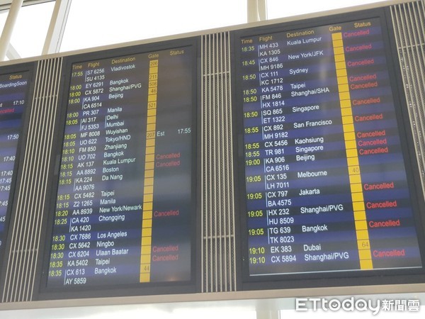 ▲▼香港機場,班機取消。（圖／記者李依琳攝）