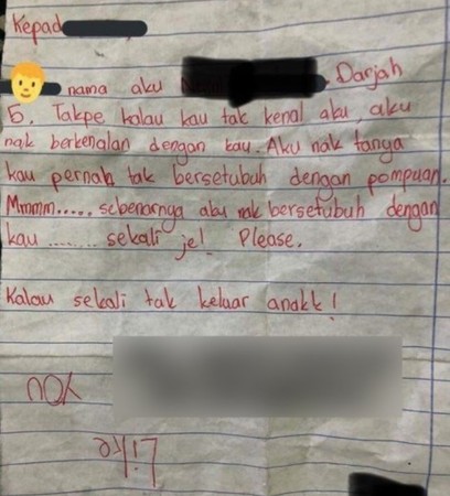 ▲▼馬來西亞小五女向學長求歡。（圖／翻攝自Facebook）