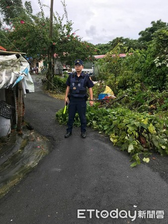 ▲「白鹿」颱風來襲期間，台南市玉井警分局全員投入防災應變，守護民眾生命財產安全。（圖／記者林悅翻攝，下同）