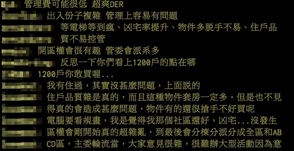 ▲夫妻衝動買「1200戶人海社區」...他悔問優劣點？過來人狂讚1點：超爽der （圖／翻攝PTT）