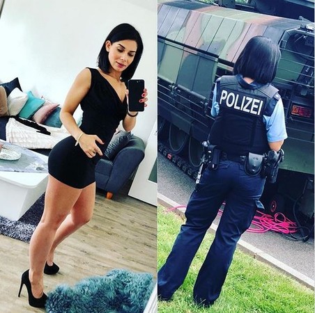 ▲▼德國警花曬制服美照，遭到開調。(圖／翻攝自Instagram) 