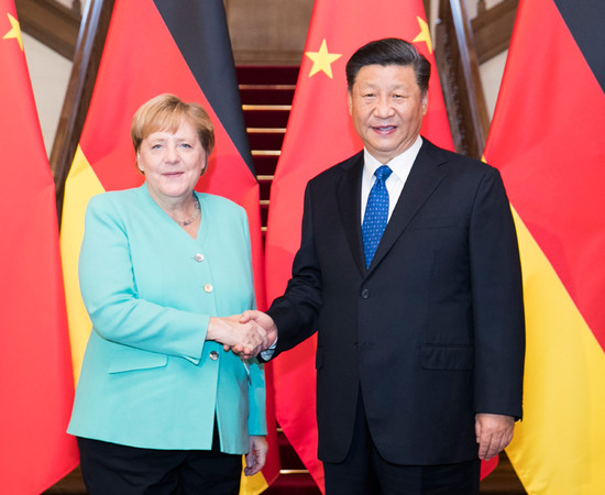 ▲德國總理梅克爾與大陸國家主席習近平會面。（圖／翻攝新華社）