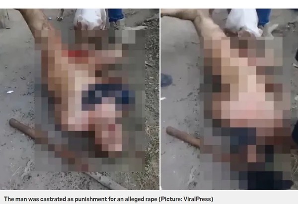 ▲墨西哥男因性侵女子，被私刑處置咬掉下體。（圖／翻攝自Metro）
