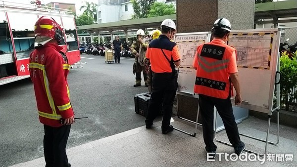 ▲台南市消防局第六大隊，配合台南市立安南醫院進行加護病房消消防編組演練，並派遣各式消防人車模擬投入搶救，以確保收容病患人身安全。（圖／記者林悅翻攝，下同）