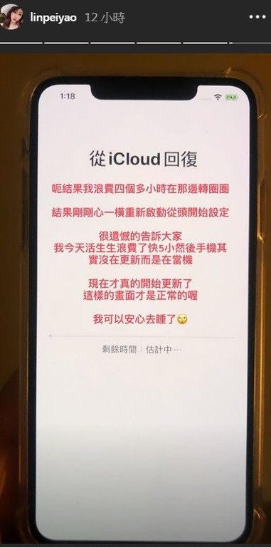 ▲林佩瑤換新手機，改拿金色iPhone 11 Pro Max。（圖／翻攝自林佩瑤Instagram）
