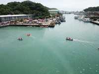 南方澳跨海大橋坍方，空拍畫面。（圖／記者林振民攝）