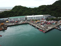 南方澳跨海大橋崩塌空拍。（圖／記者林振民攝）