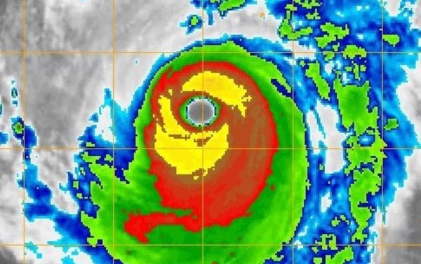 ▲▼哈吉貝有著清澈的颱風眼，是貨真價實的強烈颱風。（圖／翻攝自NAVY／NRL颱風網頁）