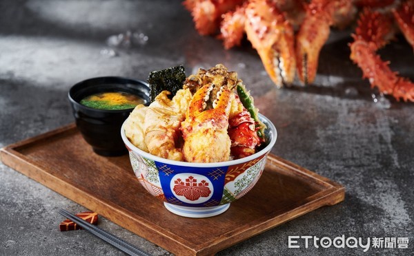 ▲金子半之助推「帝王蟹天丼」　11/17新光三越A8店搶先獨家販售。（圖／金子半之助提供）