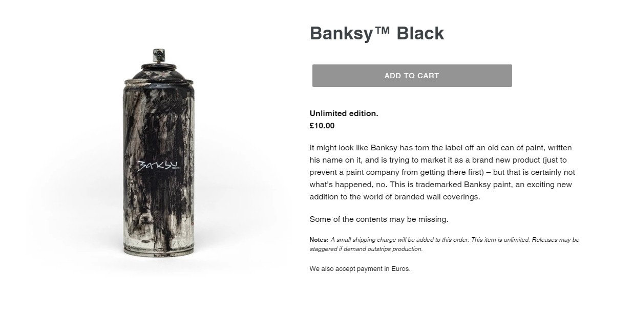 ▲班克斯開設網路商店，販賣極具黑色幽默的商品。（圖／翻攝自Gross Domestic Product官網）