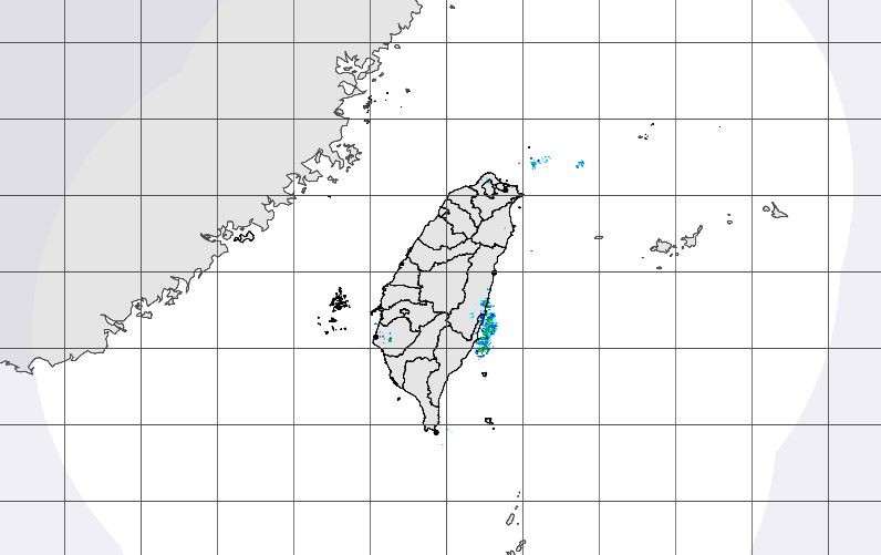 ▲▼雷達回波圖上顯示，各地皆無明顯水氣。（圖／中央氣象局）