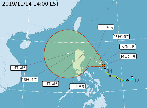 ▲▼海鷗颱風。（圖／中央氣象局）