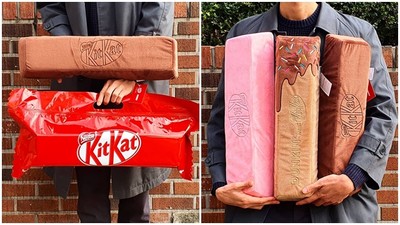 巧克力控要融化啦！KitKat推出「巨型巧克力抱枕」　睡覺也要來一根