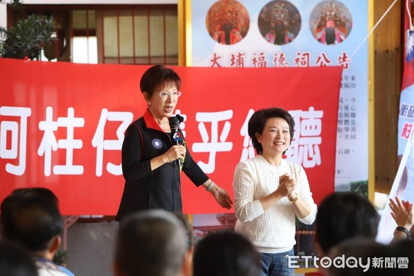 ▲台南市立委參選人洪秀柱的「廟口巡迴開講」正式啟動！首站來到歸仁區的地方廟宇廟口開講，讓洪秀柱聽地方聲音及將競選理念傳遞到基層。（圖／記者林悅翻攝，下同）