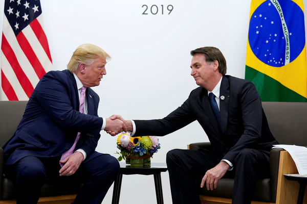 ▲▼美國總統川普（左）與巴西總統波索納洛（右）。（圖／路透）