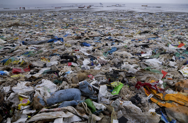 ▲海灘上經常充斥著許多塑膠垃圾，不但對海洋生物造成威脅，也讓許多小生物困在裡面死亡。（圖／美聯社）