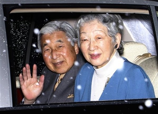 日本天皇明仁和他的妻子美智子。（圖／達志影像／美聯社）