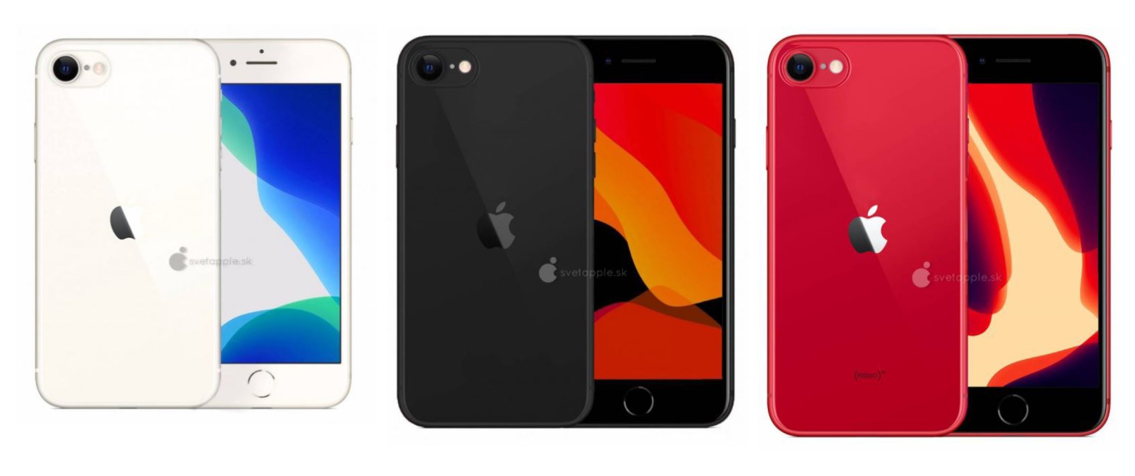 ▲▼ iPhone SE 2將有三種顏色（黑色、白色和紅色）。（圖／svetapple）